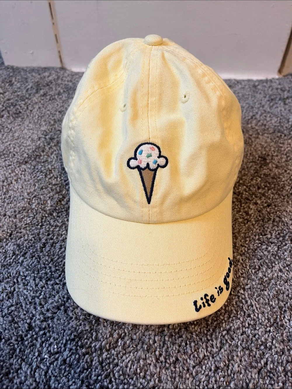 Life Is Good Kids Yellow Ice Cream Baseball Hat